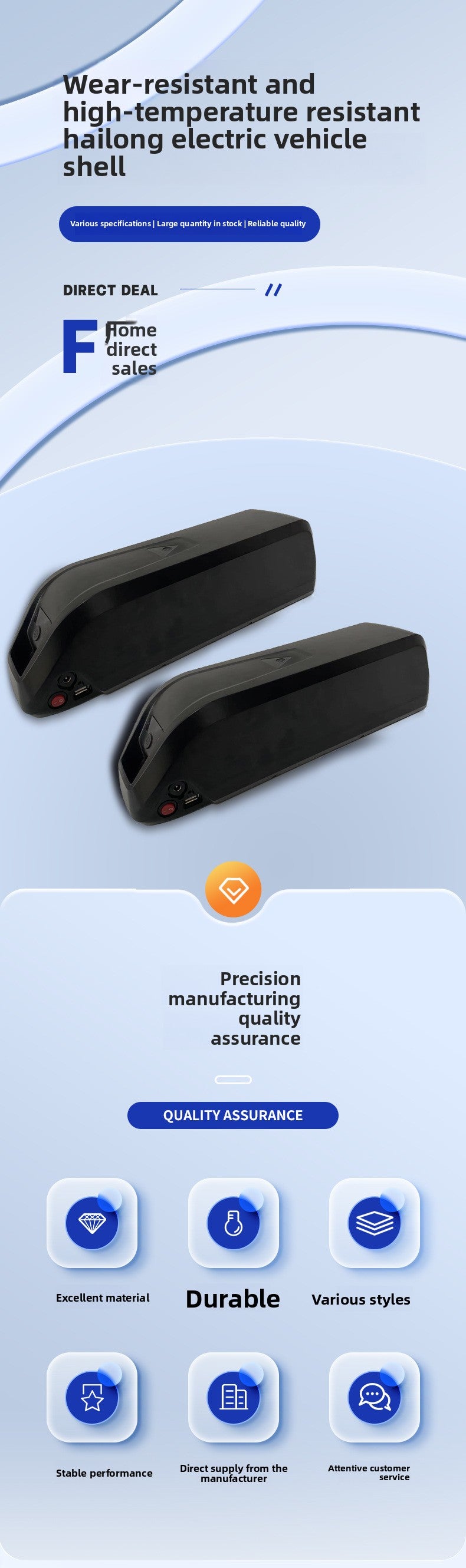 Ebike ALX146 Battery Box Waterproof, ABS Lipo Battery Plastic Shell Conversion, Waterproof Battery Case ALX146