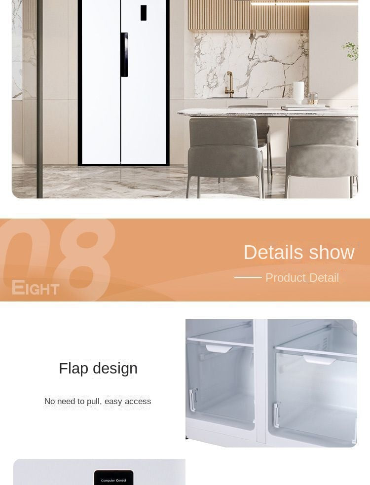 SONLU Double-Door Refrigerator Air Cooling Frostless First-Class Double Frequency Conversion Cross Door Ultra-Thin Household Large Capacity Pure Odor Antibacterial