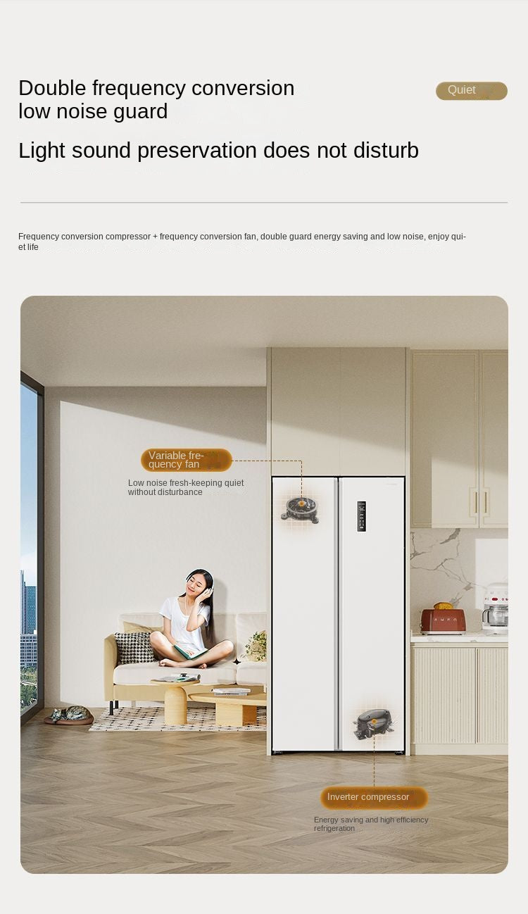 Skyworth 499L First-Class Energy Efficiency Large Capacity Household Refrigerator Double-Door Large Refrigerator Ultra-Thin Embedded Air Cooling Frostless