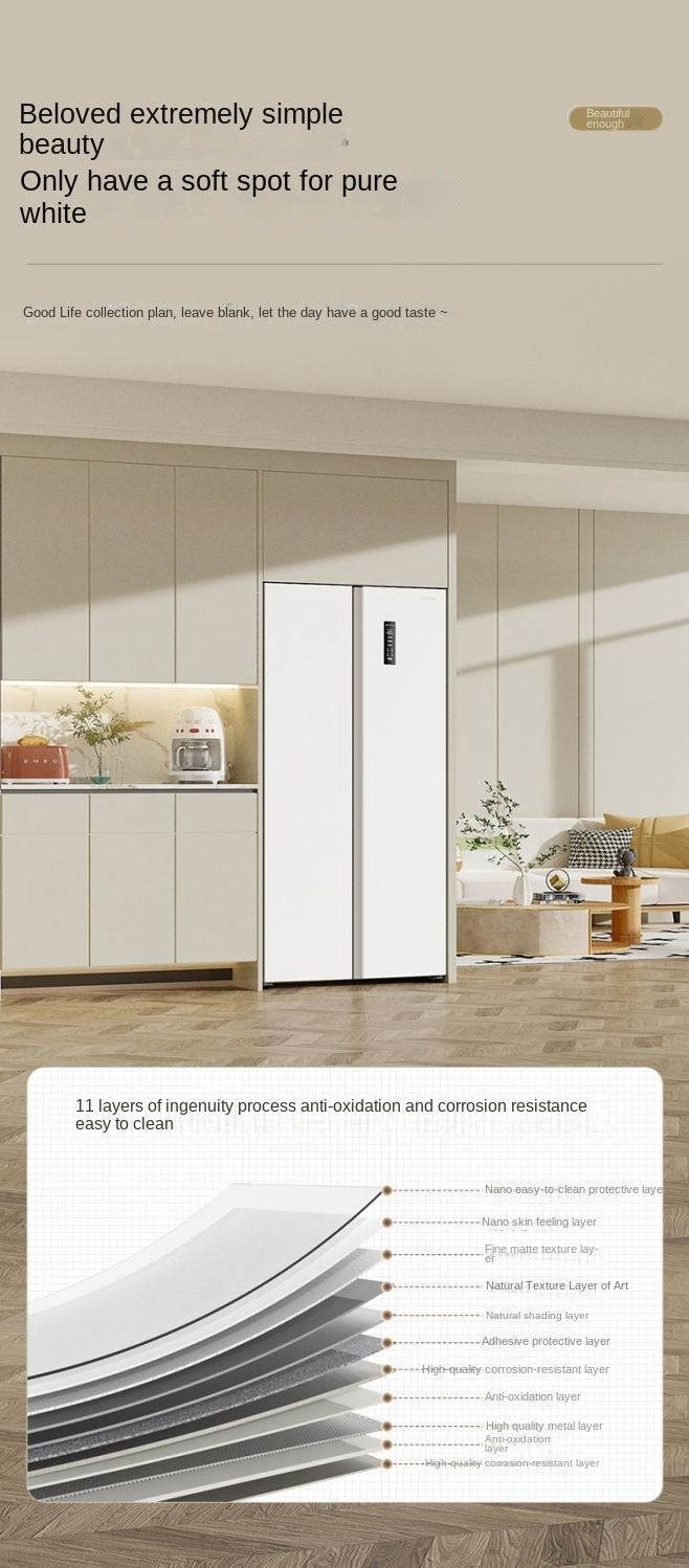Skyworth 499L First-Class Energy Efficiency Large Capacity Household Refrigerator Double-Door Large Refrigerator Ultra-Thin Embedded Air Cooling Frostless
