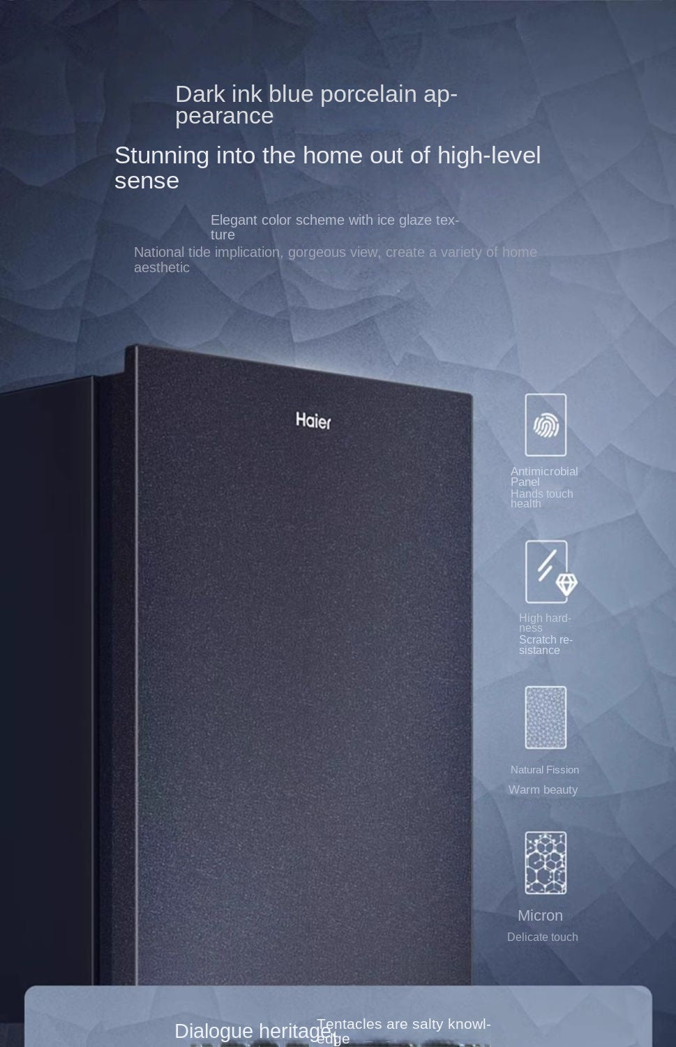 Haier Vertical Freezer BD-150WGHB9D Air-Cooled First-Class Energy Efficiency 136L Household Drawer Refrigerator Refrigerated Cabinet