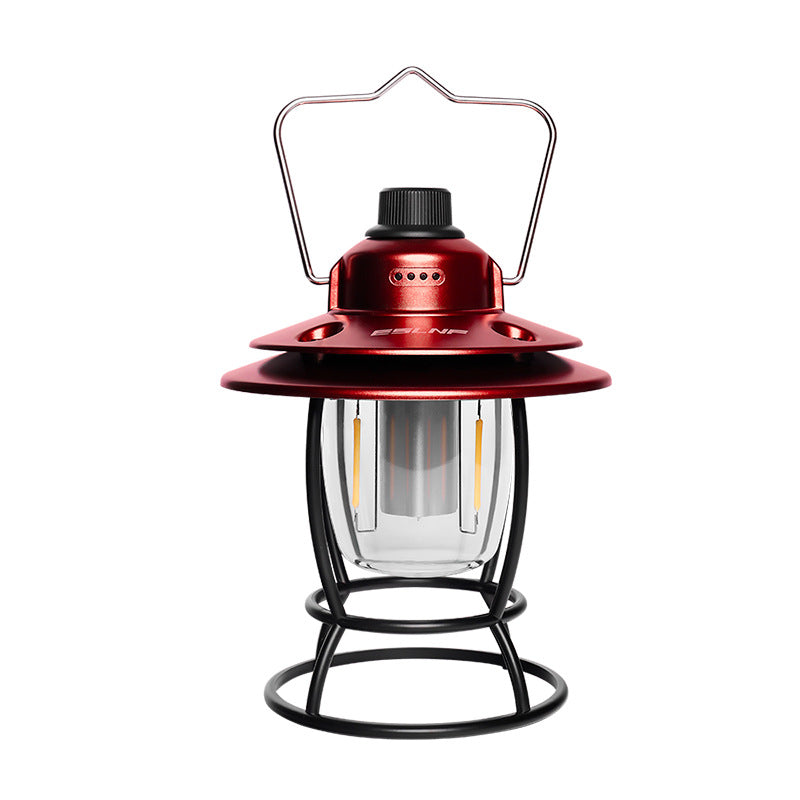 Camping Lantern Charging Retro Barn Lantern Outdoor Multifunctional Camping Lamp Tent Light Portable Lamp Electrodeless Dimming Ambience Light