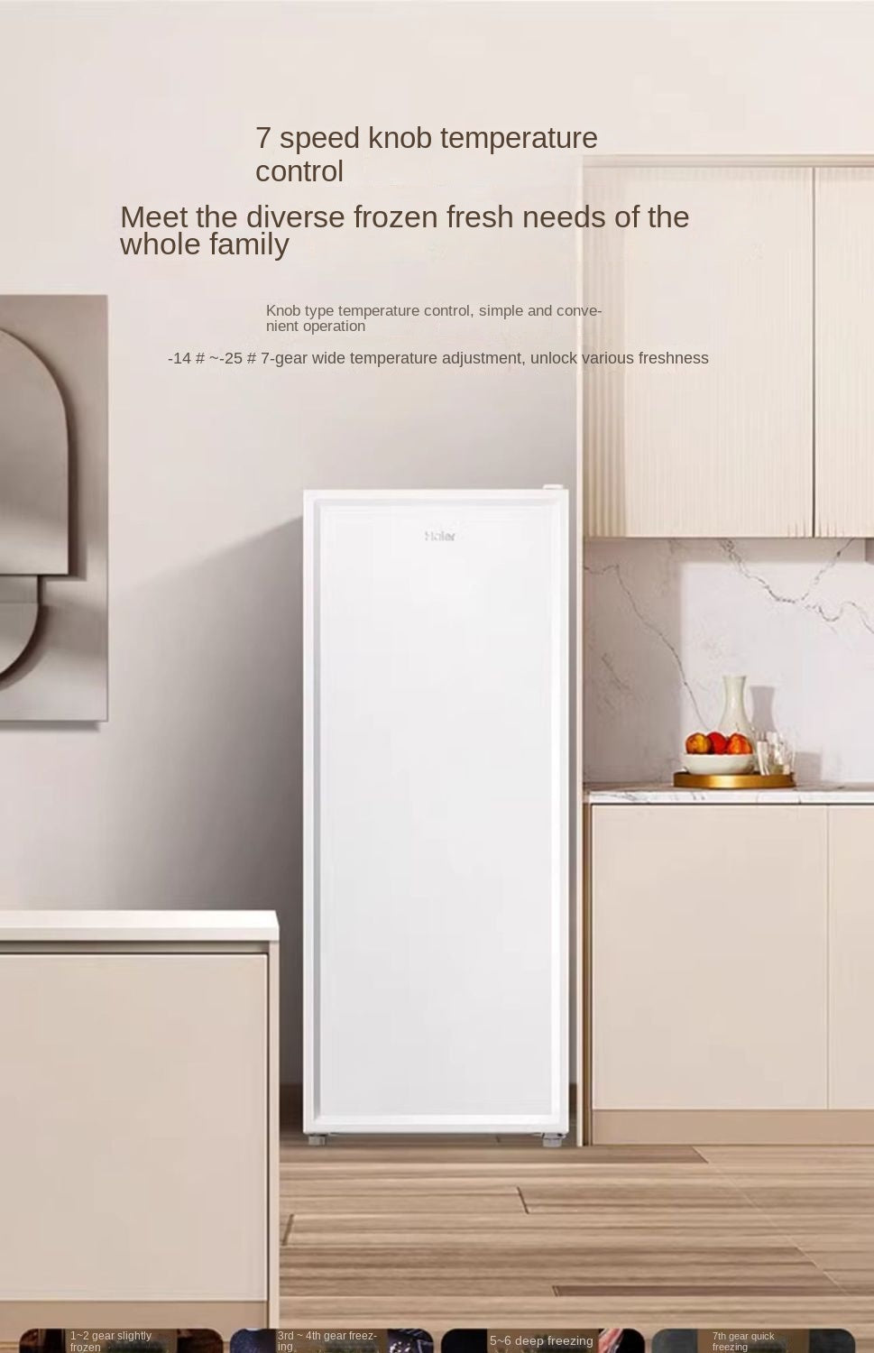 Haier 2111l Liter Small Drawer Freezer Grade I Energy-Saving Maternal and Child Food Supplement Freezer Refrigerator Single Freezing