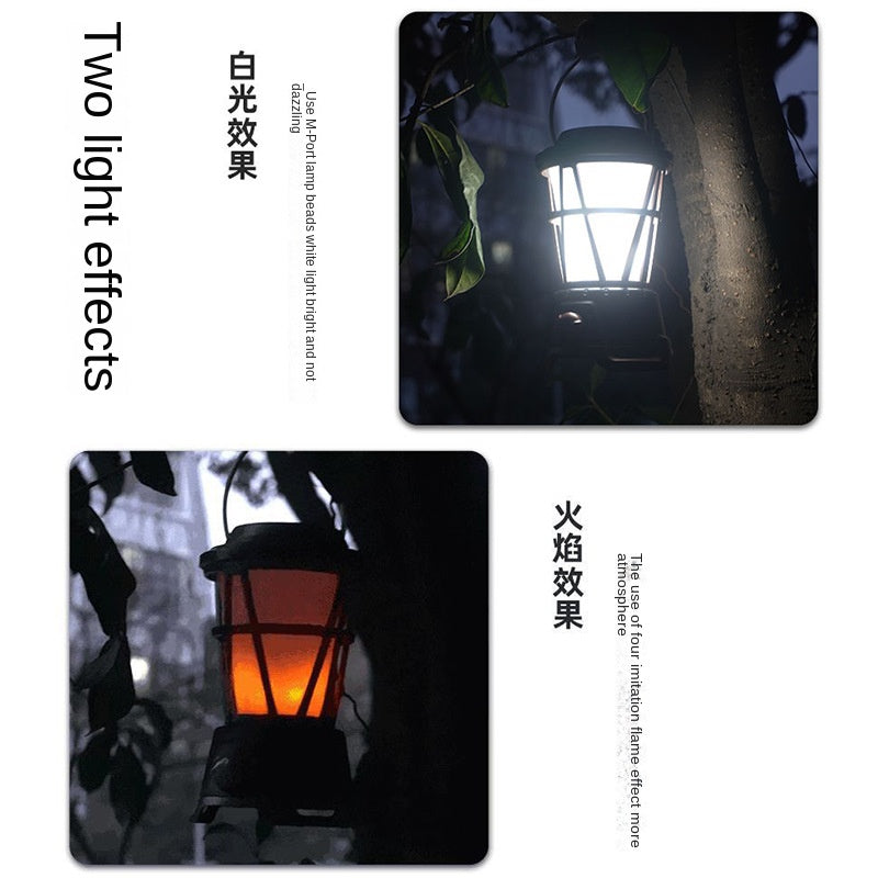 2022 New Outdoor Type-c Charging LED Ambient Light Camping Horse Lamps Retro Solar Energy Camping Lights