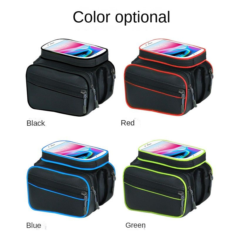 Bicycle Bag Touch Screen Bag Upper Tube Bag Waterproof Saddle Bag Mountain Bike Front Beam Bag Cycling Fixture and Fitting Storage Bag