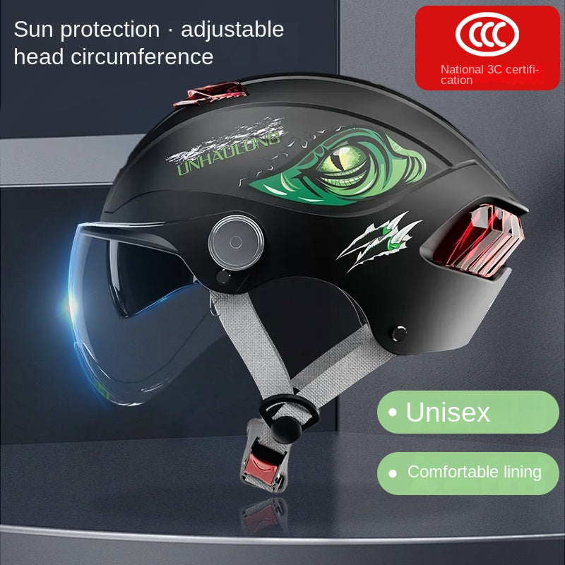 Helmet Certification Electric Car Motorcycle Unisex Four Seasons Safety Helmet Summer Sun-Proof and Breathable Advanced