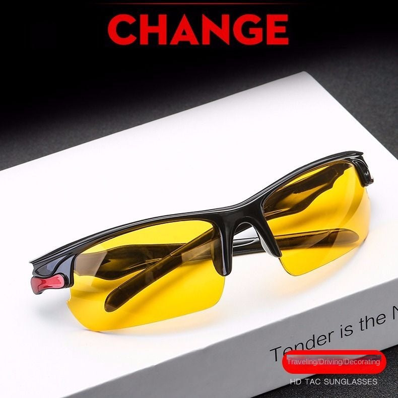 New Outdoor Driving Cycling Athletic Glasses Clear Night Vision Glasses Anti-High Beam Glasses Sunglasses Driver Glasses