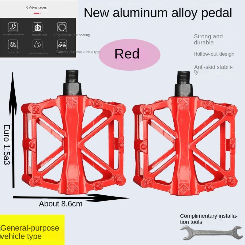 Bike Pedals Aluminum Alloy Non-Slip Mountain Highway Vehicle Pedal Ultra-Light Children's Bicycle Pedal Universal Accessories