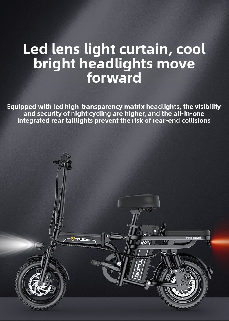 German TUDE Electric Bicycle Small Electric Bike Foldable Portable Commuter New National Standard Power-Assisted Battery Bike