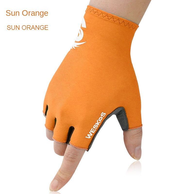 Outdoor Sports Summer Bicycle Cycling Sun Protection Half Finger Gloves Breathable Non-Slip Shockproof Mountain Bike Spot Wholesale