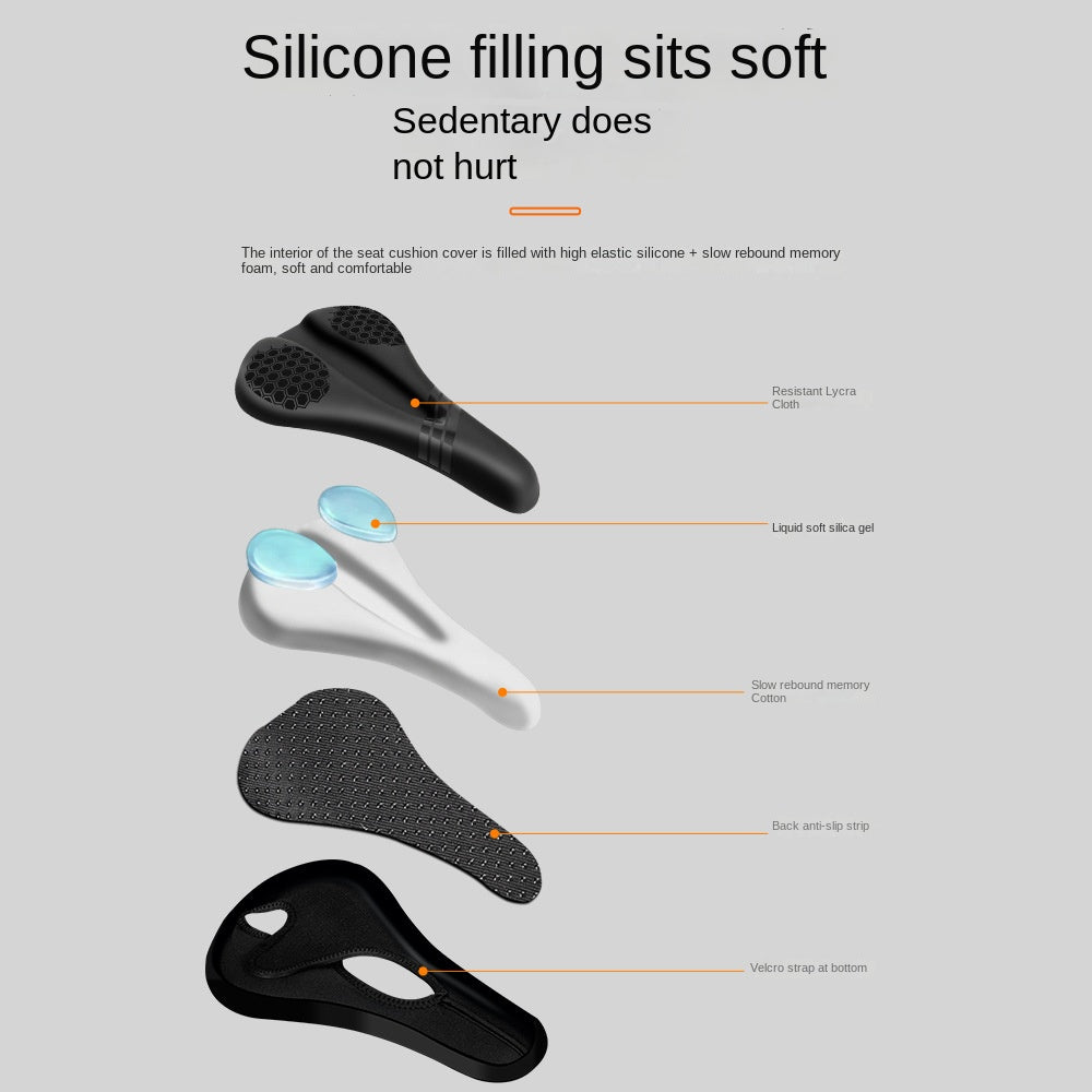 Eslnf Bicycle Cushion Cover Road Bike Anti-Skid Saddle Cover Outdoor Mountain Bike Riding Saddle Accessories
