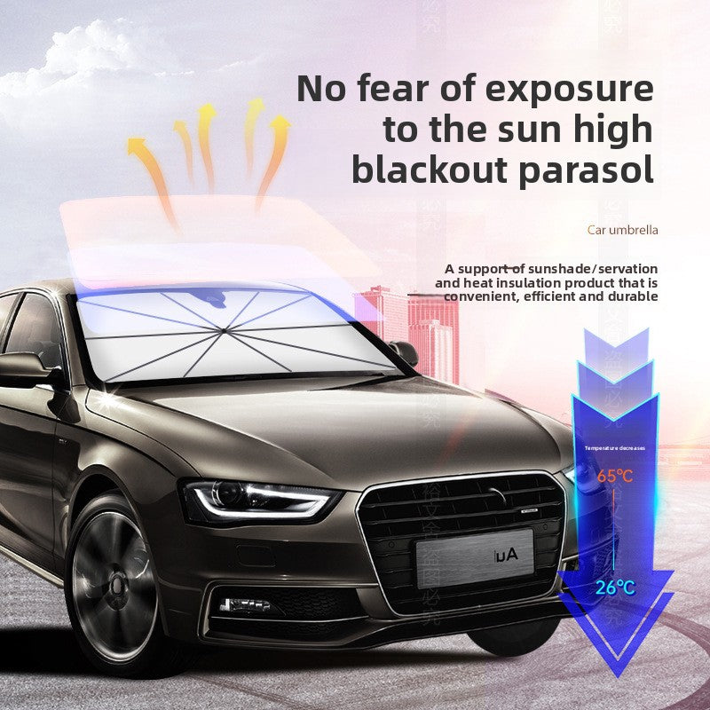 Car Sunshade Umbrella Car Front Windshield Sun Protection Heat Insulation Board Retractable Universal Front Car Sunshade
