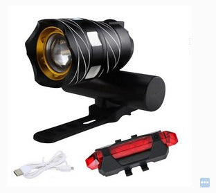 Self-Driving Headlight T6 Night Riding Power Torch Mountain Bike USB Charging Headlight Long-Range Bicycle Accessories