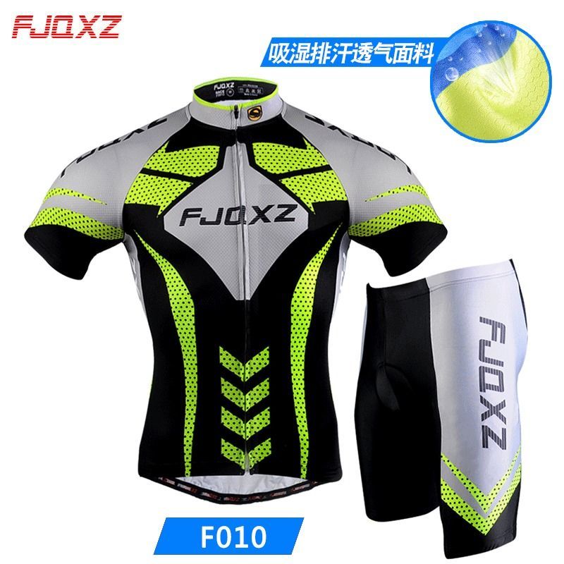 Fjqxz Summer Breathable Bicycle Short-Sleeve Cycling Clothes Suit Mountain Bike Clothing Road Bike Thin Men's Equipment