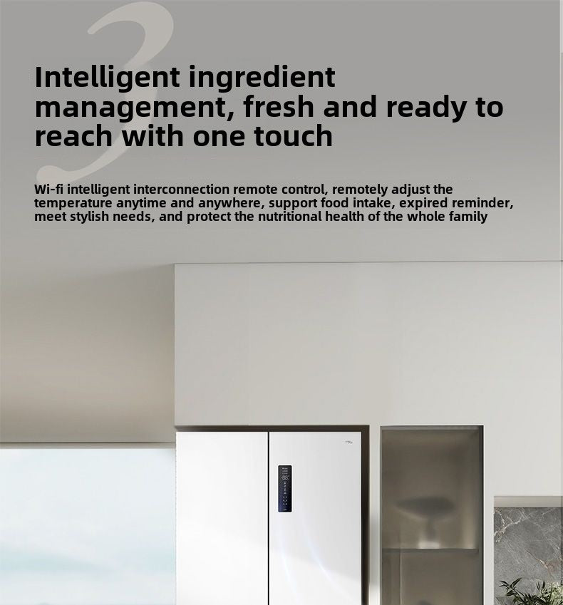 TCL 520L T5 Cross Door Ultra-thin Built-in Inverter Frost-free White Refrigerator R520T5-U