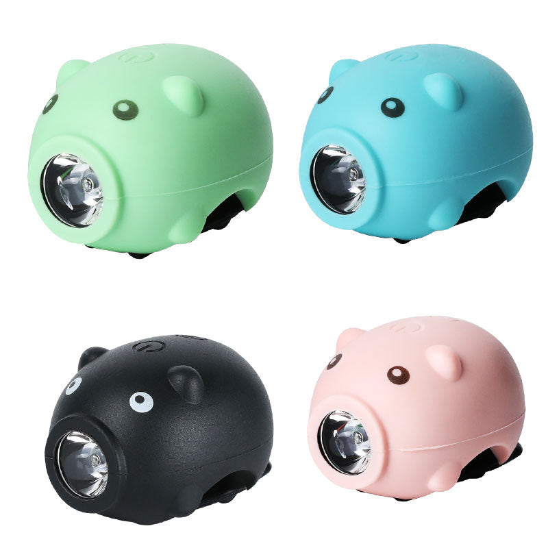 Customized Bicycle Light USB Charging Children Piggy Horn Light Bicycle Cycling Fitting Bicycle Headlight