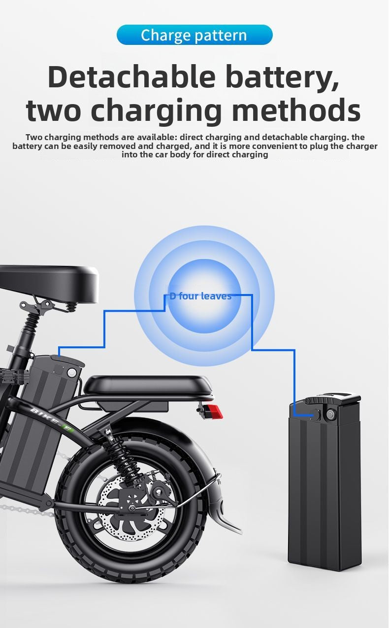 German Mingding Electric Bicycle Foldable Electric Bike Commuter Small Ultra-light Portable Adult Power-assisted Battery Bike