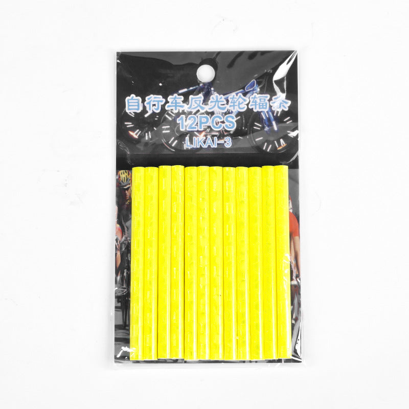 Bicycle Fixture Dead-Flying Road Mountain Bike Steel Wire Card Strip Warning tape【Reflective Spoke Gray】