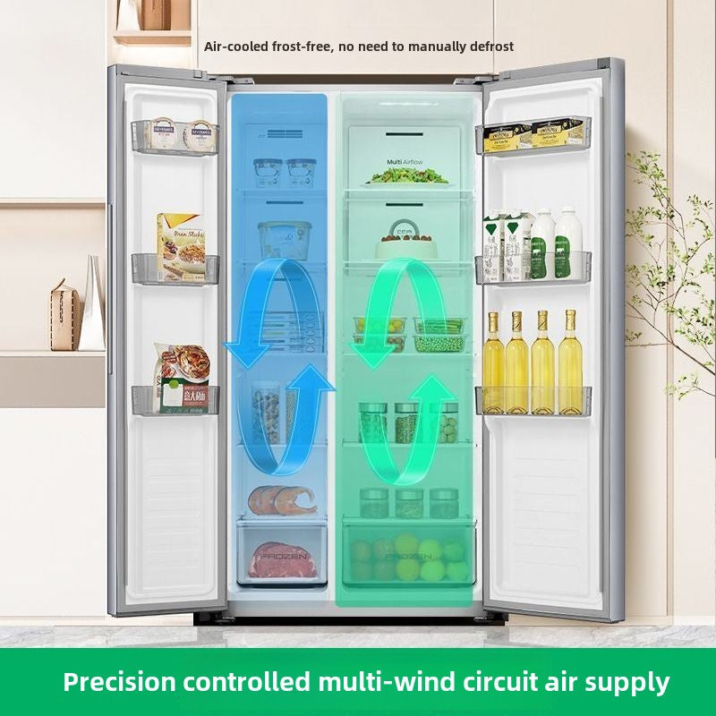 [Government Subsidy 15%] Ronshen Refrigerator 535L Open Double Door Large Capacity Air-Cooled Double Door Large Freezer