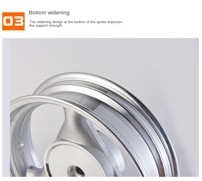 Pedal Motorcycle Three-Leaf Front and Back Wheels Steel Ring Falcon Aluminum Wheel Silver White 3.50-13 Inch Original Accessories Factory Direct Sales