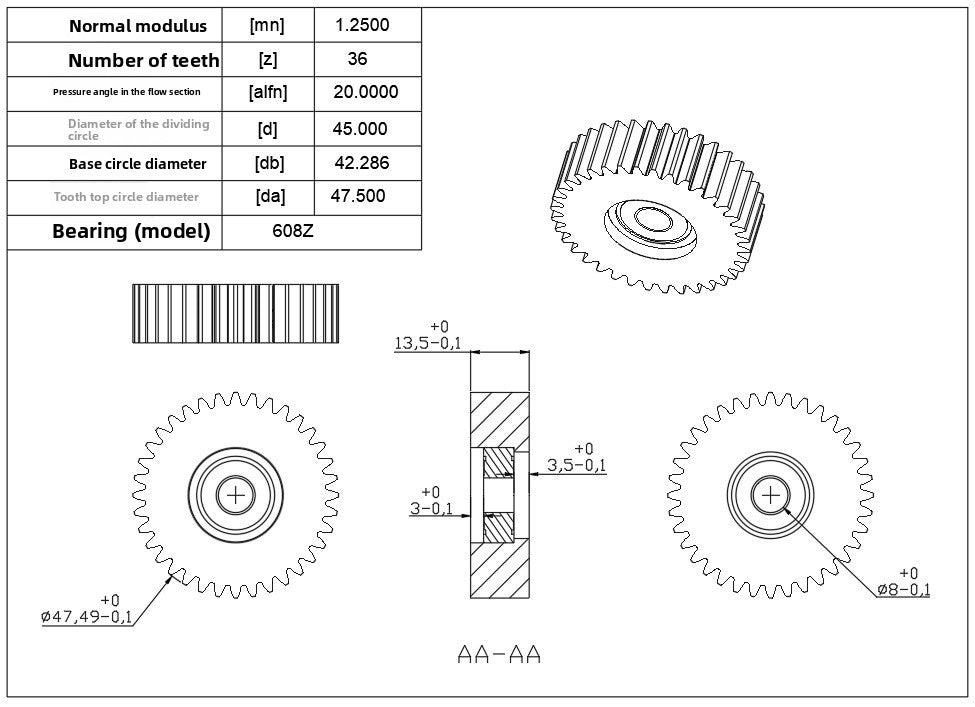 Electric Bicycle Bike Gear 36 Teeth Wear Resistant Nylon Gear