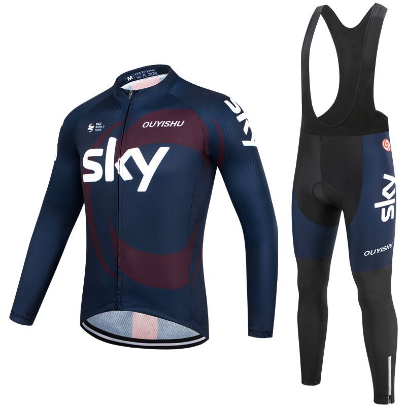 New Sky Cycling Clothing Men's Spring and Summer Thin Long-Sleeved Bicycle Shirt Breathable Slim Road Clothing Sun Protection