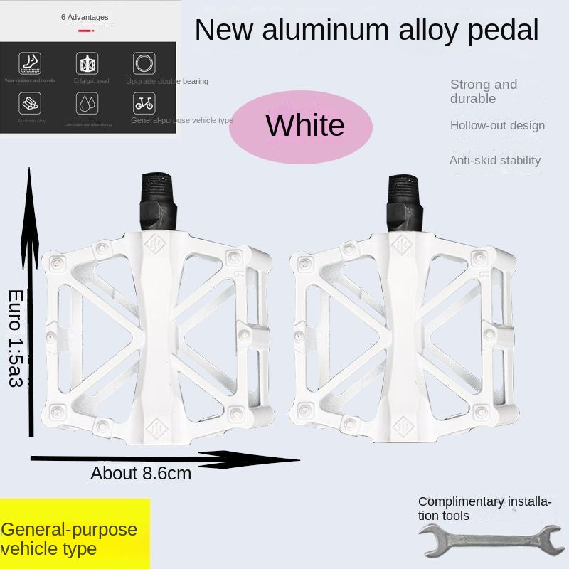 Bike Pedals Aluminum Alloy Non-Slip Mountain Highway Vehicle Pedal Ultra-Light Children's Bicycle Pedal Universal Accessories