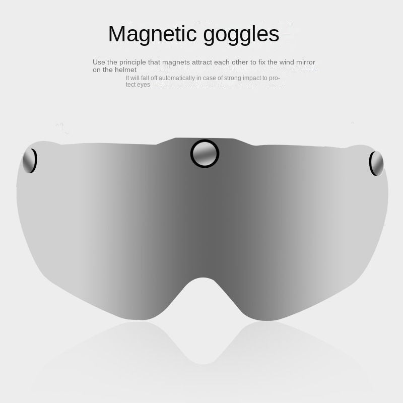 Permanent Riding Helmet Men's and Women's Mountain Bike Magnetic Suction Goggles Can Wear Myopia Glasses Bicycle Take-out Helmet