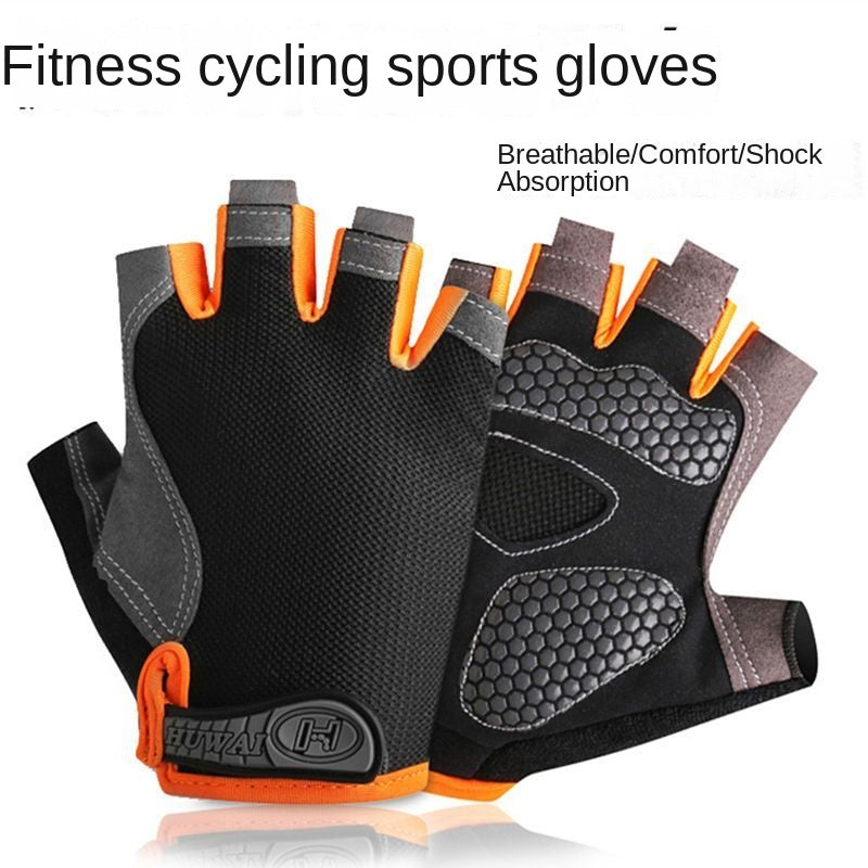 Half Finger Gloves Men and Women Riding Sports Fitness Summer Open Finger Outdoor Mountaineering Cycling Breathable, Non-Slip, Wear-Resistant Gloves
