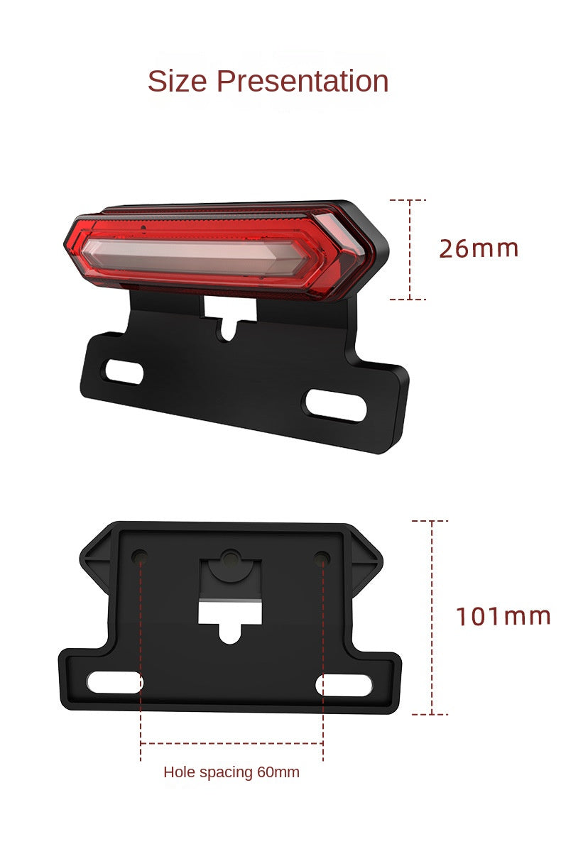 Night Running Red Blue Flashing Electric Bike Tail Light Waterproof Driving Assistance Battery Bicycle LED Brake Warning Tail Light