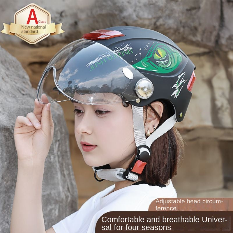 Helmet Certification Electric Car Motorcycle Unisex Four Seasons Safety Helmet Summer Sun-Proof and Breathable Advanced