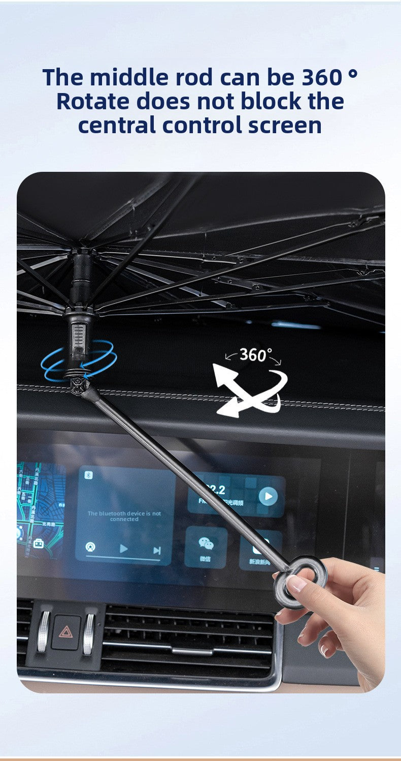 Car Sunshade Umbrella Glass Sunshade Sun Protection Cover Car Umbrella Heat Insulation Sunshade Curtain Car-mounted Foldable Titanium Silver Front Shield