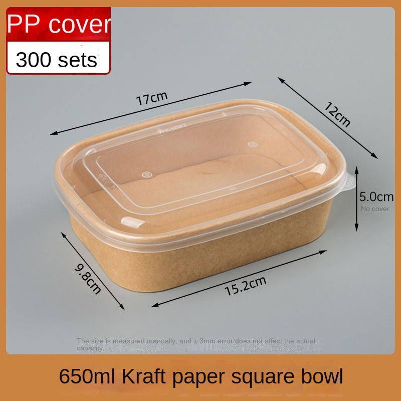 Disposable lunch box paper box 500ml 650ml 750ml 880ml 1000ml 300pcs in a box