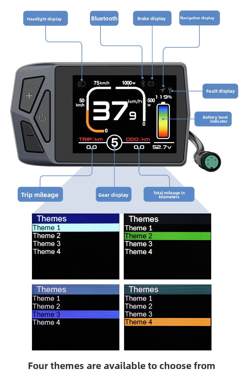 TSDZ2B/Z16 Ebike UART Smart Meter EKD01 Mid-Motor LCD Display