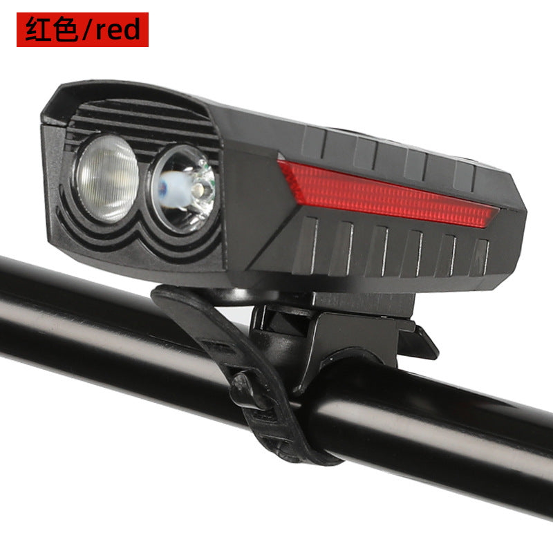 Bicycle Light Lighting Solar Bicycle Headlight USB Horn Power Bank Power Indicator Cycling Light
