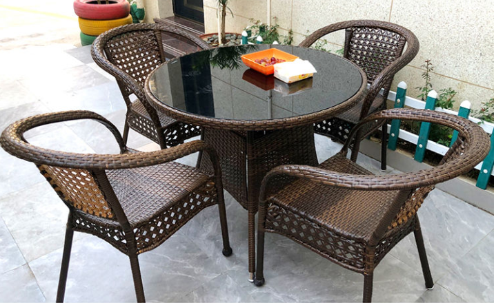Rattan Chair and Table Set Outdoor Furniture