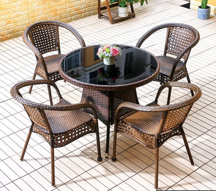 Rattan Chair and Table Set Outdoor Furniture