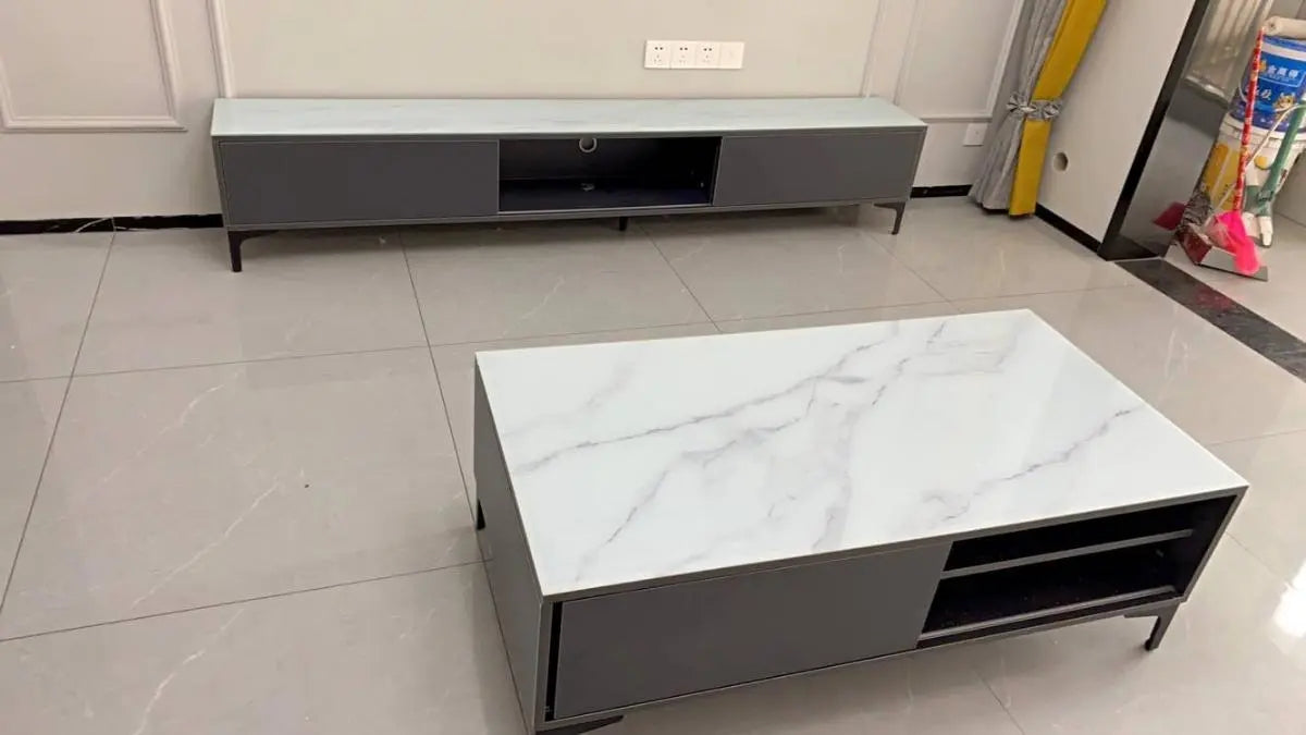 Modern Wood TV Stand+Coffee Table