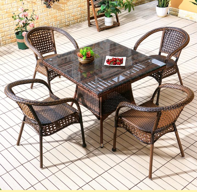 Rattan Chair and Table Set Outdoor Furniture