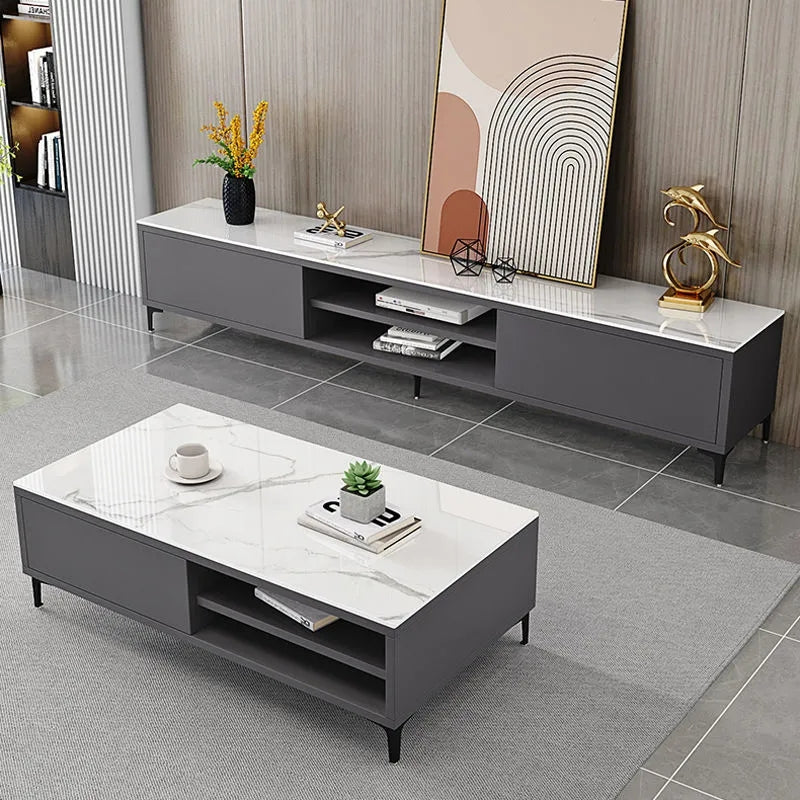 Modern Wood TV Stand+Coffee Table