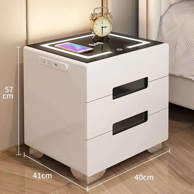 Smart LED light wireless charging USB socket Nightstand Bedside Table LM01