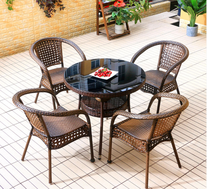 Rattan Chair and Table Set Outdoor Furniture