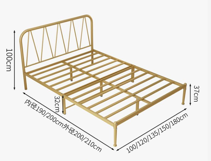 Metal Bed high flat tail JRJP02