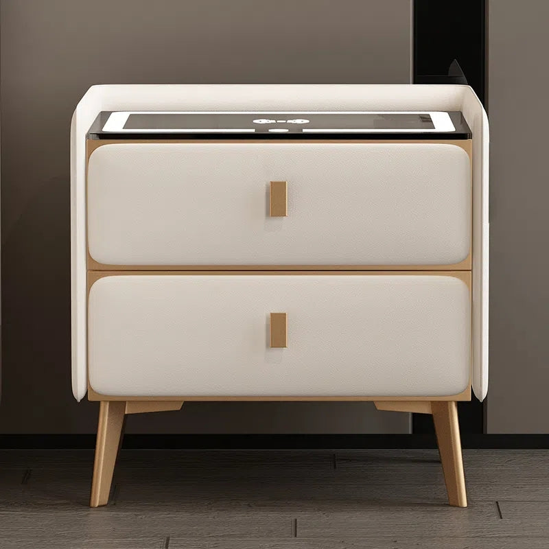 Smart solid wood wireless charging Nightstand Bedside Table OME02