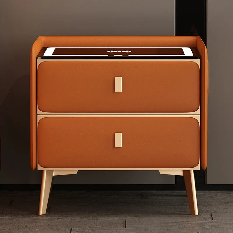 Smart solid wood wireless charging Nightstand Bedside Table OME02