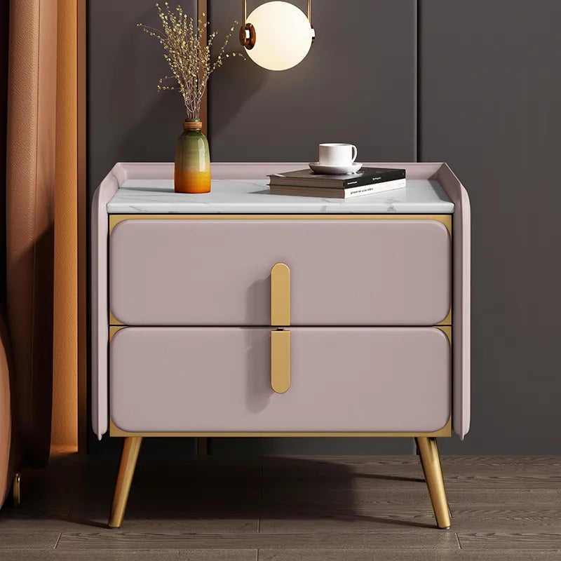 Slate Surface solid wood Nightstand Bedside Table PLDE02