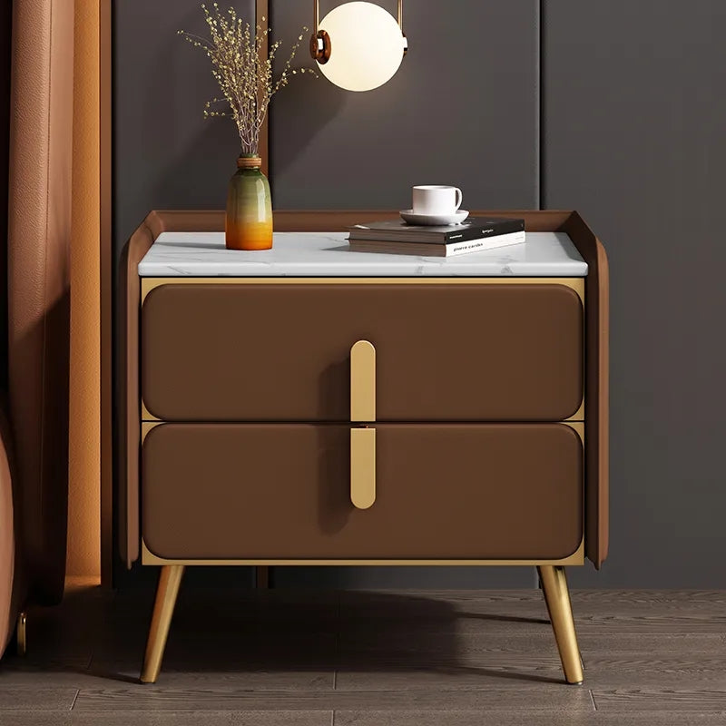 Slate Surface solid wood Nightstand Bedside Table PLDE02