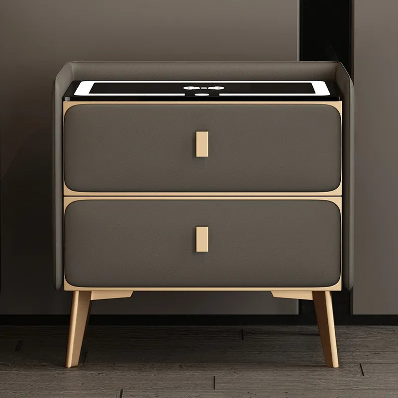 Smart solid wood wireless charging Nightstand Bedside Table OME02