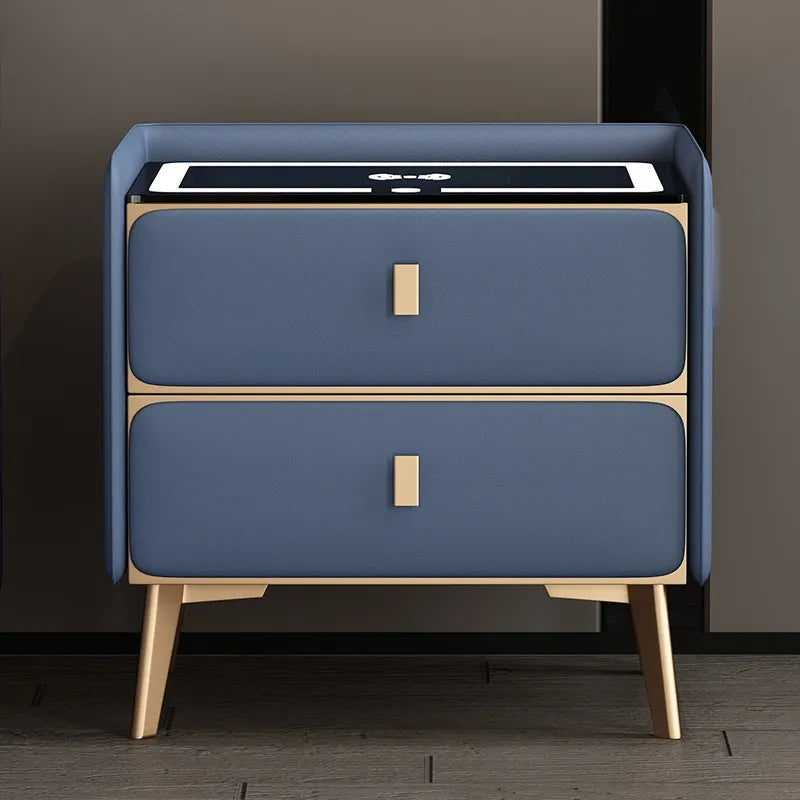 Smart solid wood wireless charging Nightstand Bedside Table OME02