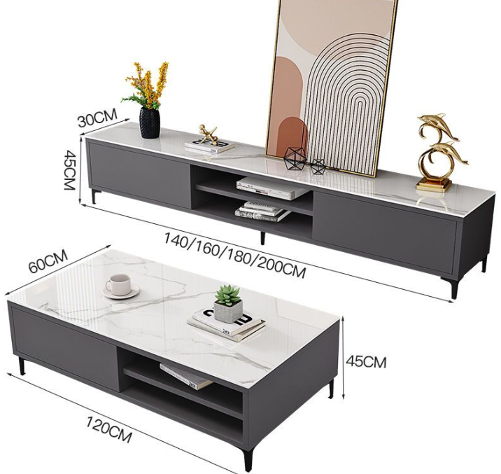 Modern Wood TV Stand+Coffee Table